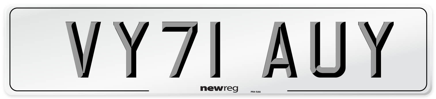 VY71 AUY Number Plate from New Reg